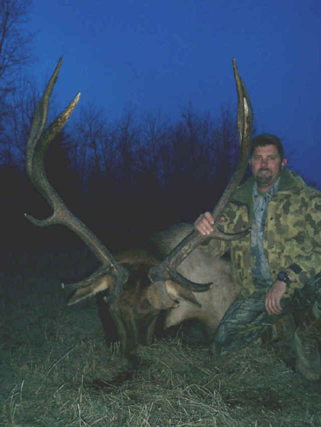 Kevin Preiss from Texas with trophy elk at Echo Lake Hunts in Saskatchewan