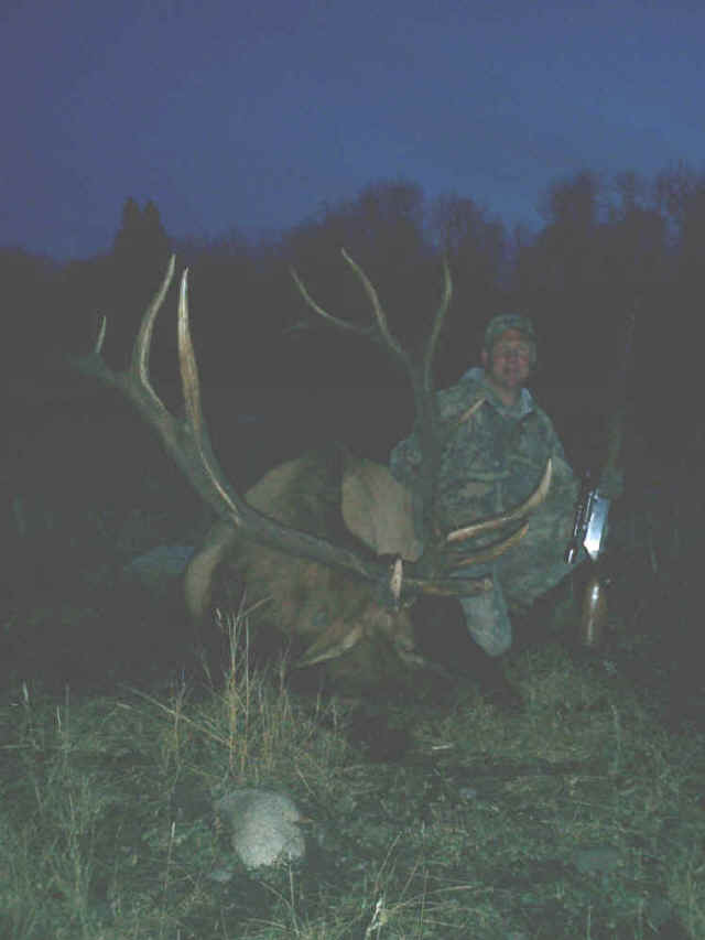 Mark Herrin from Arizona with trophy elk at Echo Lake Hunts in Saskatchewan