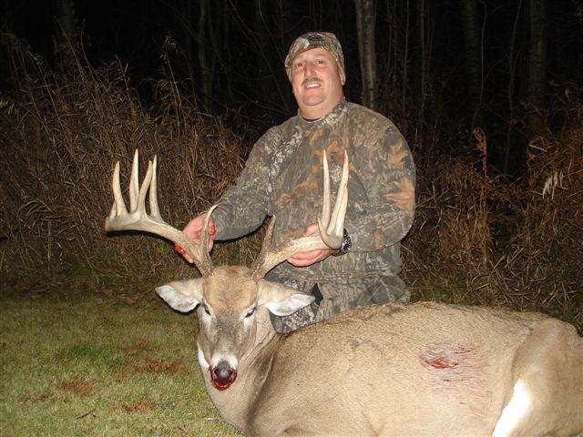 George Tunal from Texas with trophy deer at Echo Lake Hunts in Saskatchewan