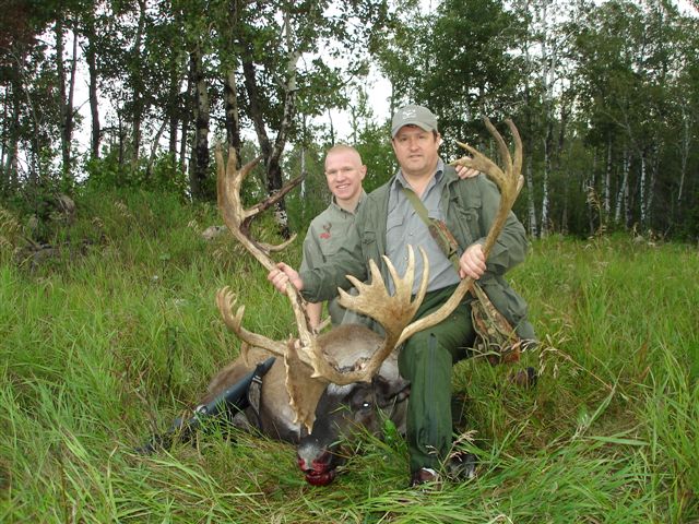 Robert Kneppler from Texas with trophy bull elk at Echo Lake Hunts in Saskatchewan