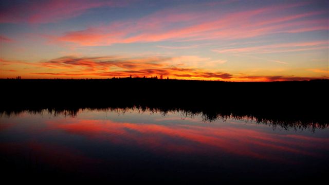 Sunset after elk hunting in Saskatchewan Canada