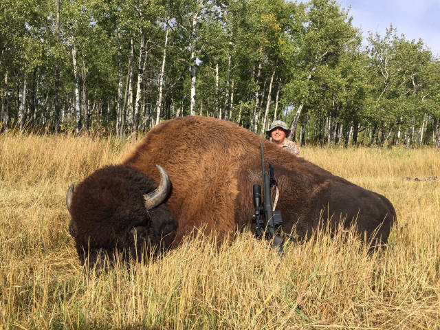 Dan Brian from Nevada with trophy bull elk at Echo Lake Hunts in Saskatchewan