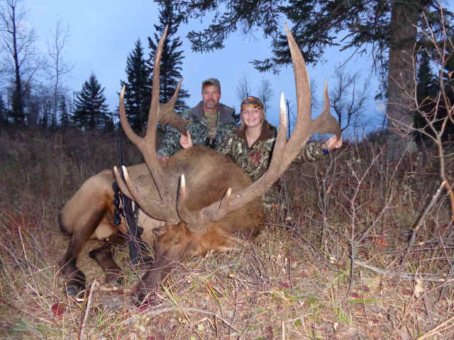 Chris and Ashley after hunting elk in Saskatchewan Canada