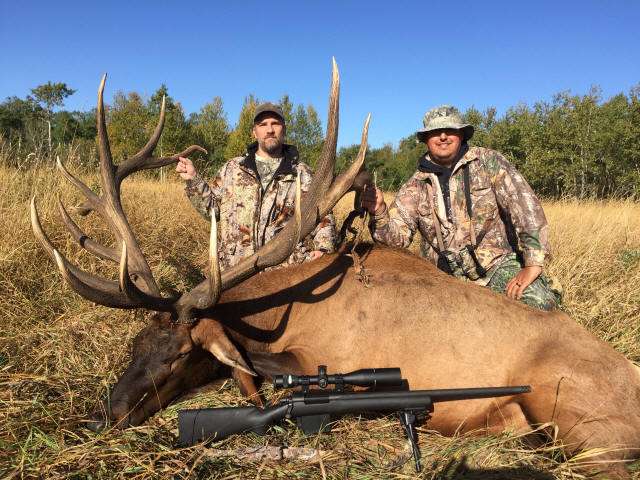 Mike and Dan after hunting elk in Saskatchewan Canada