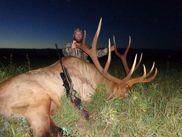 Russell Lucia from Nevada with trophy bull elk at Echo Lake Hunts in Saskatchewan
