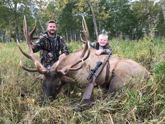 Steve and Seth after hunting elk in Saskatchewan Canada