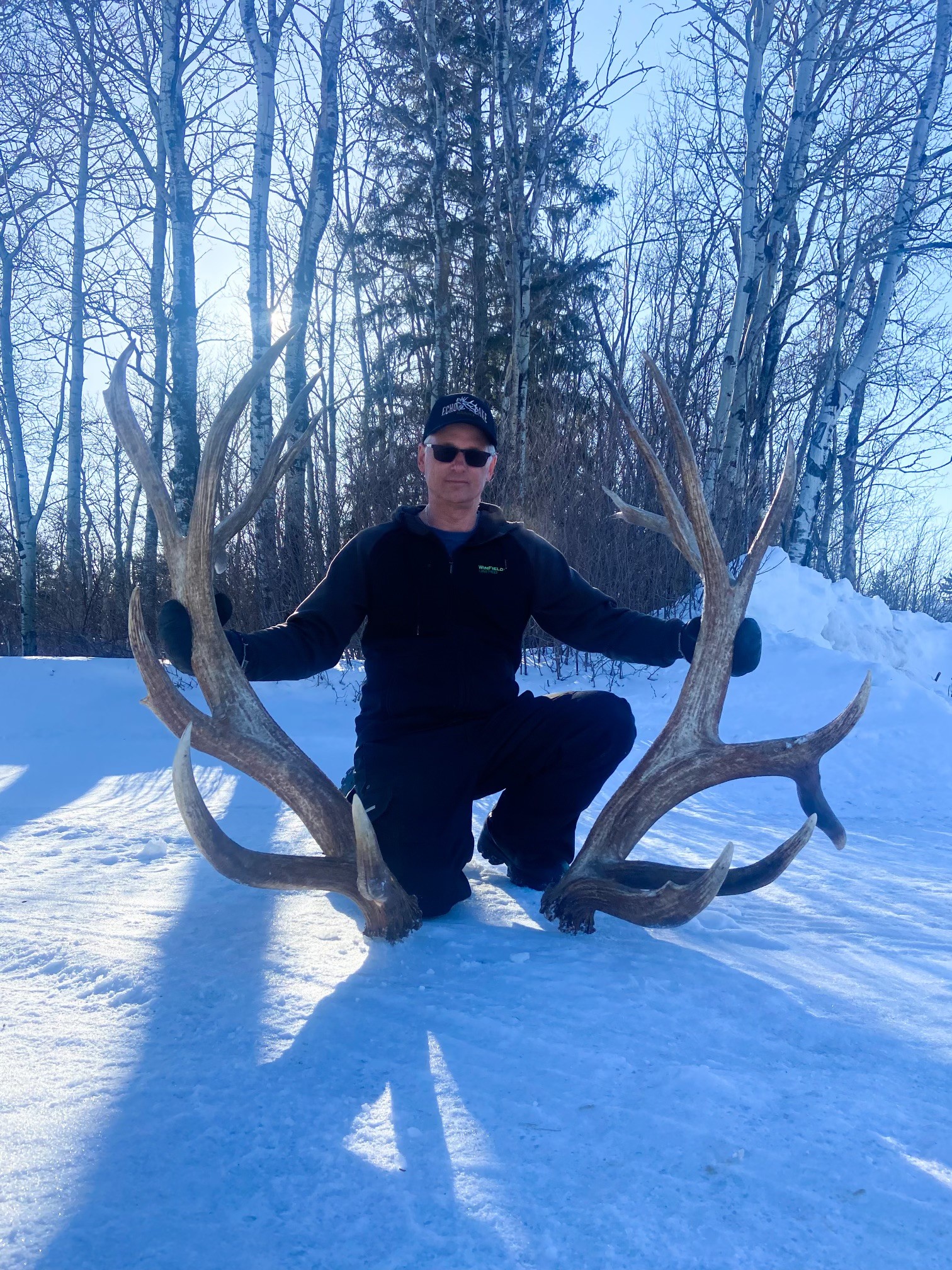 Horn hunting after hunting elk in Saskatchewan Canada