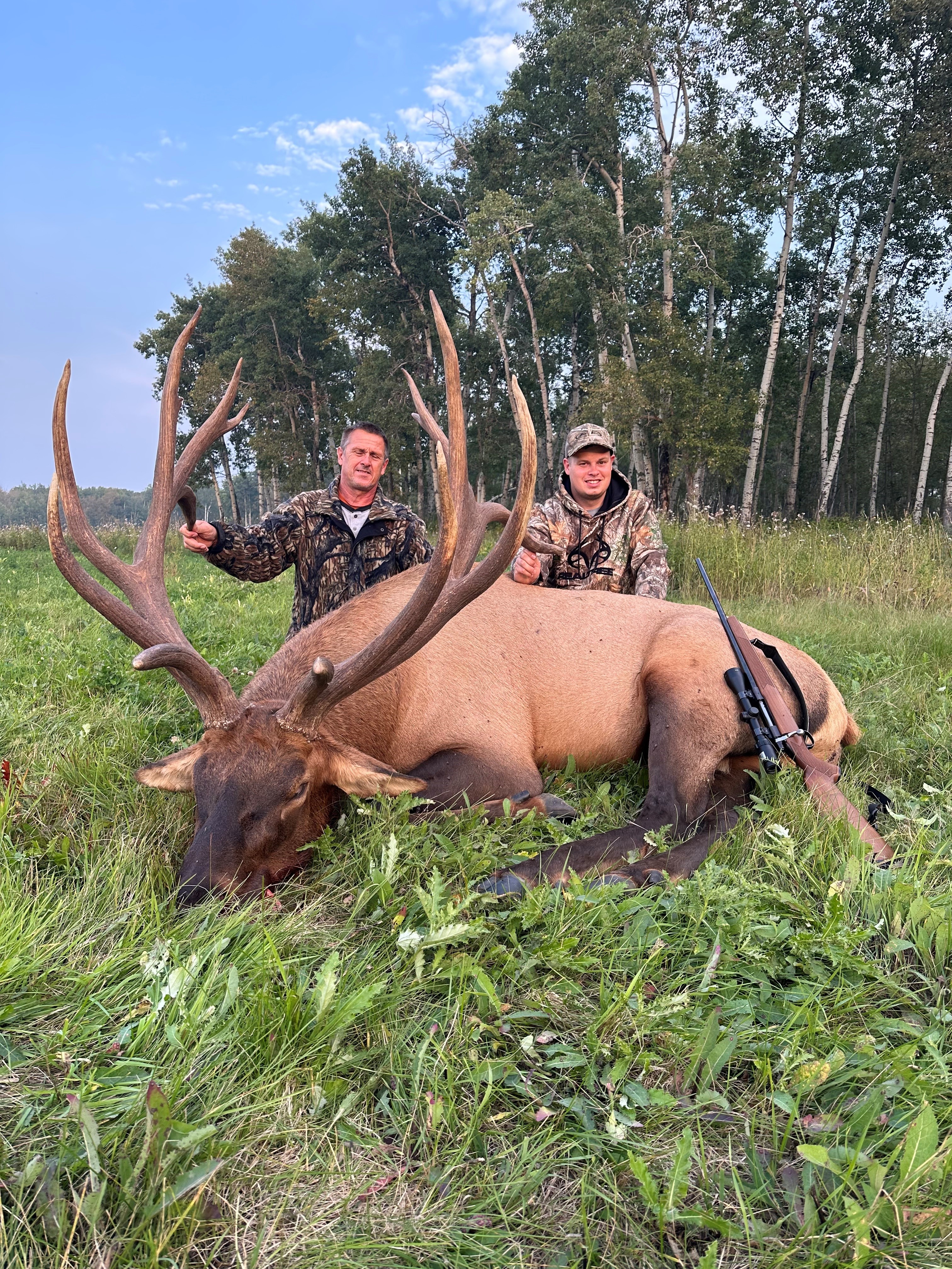 Albert and Sid after hunting elk in Saskatchewan Canada