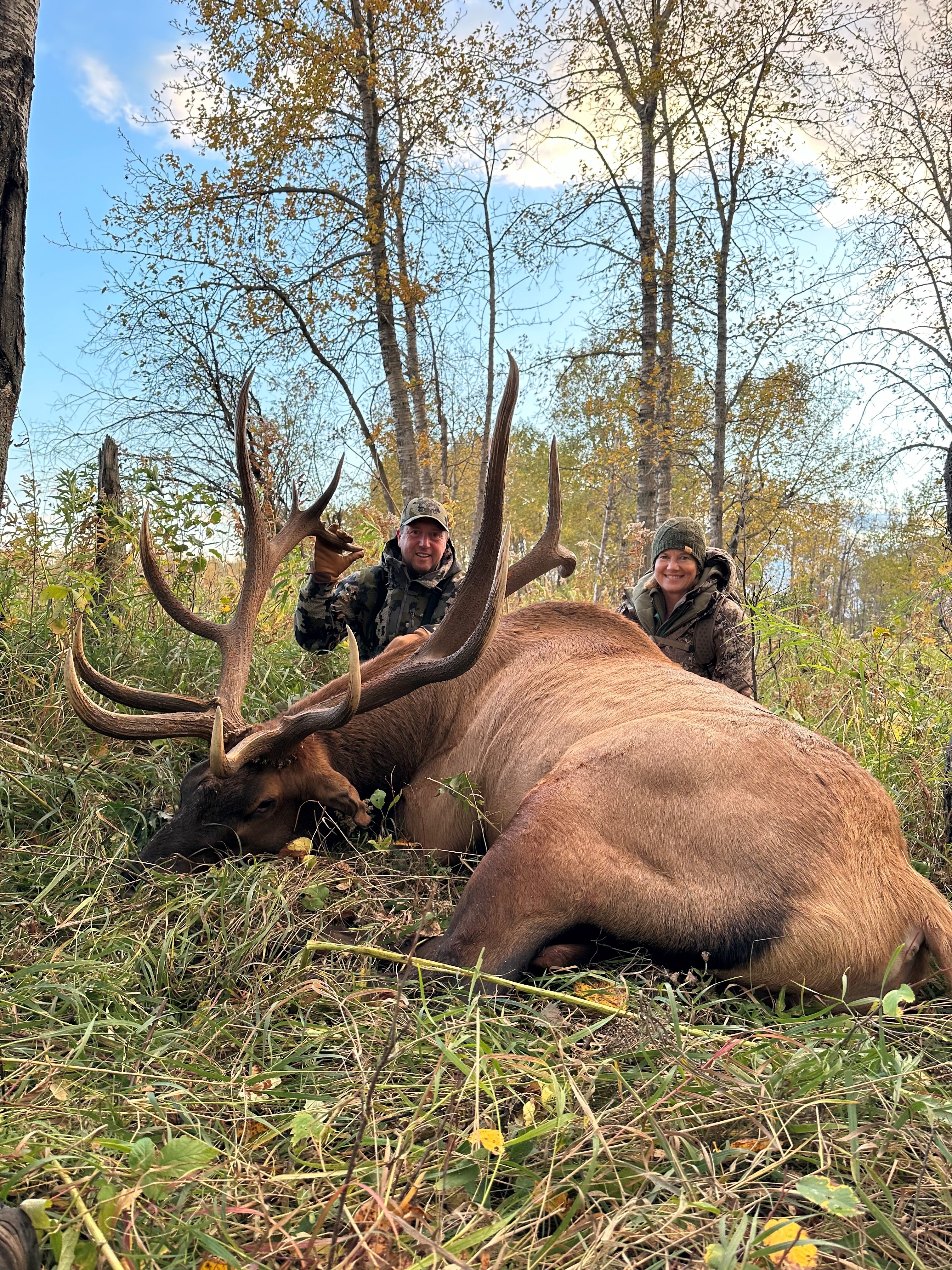 Todd and Amber after hunting elk in Saskatchewan Canada