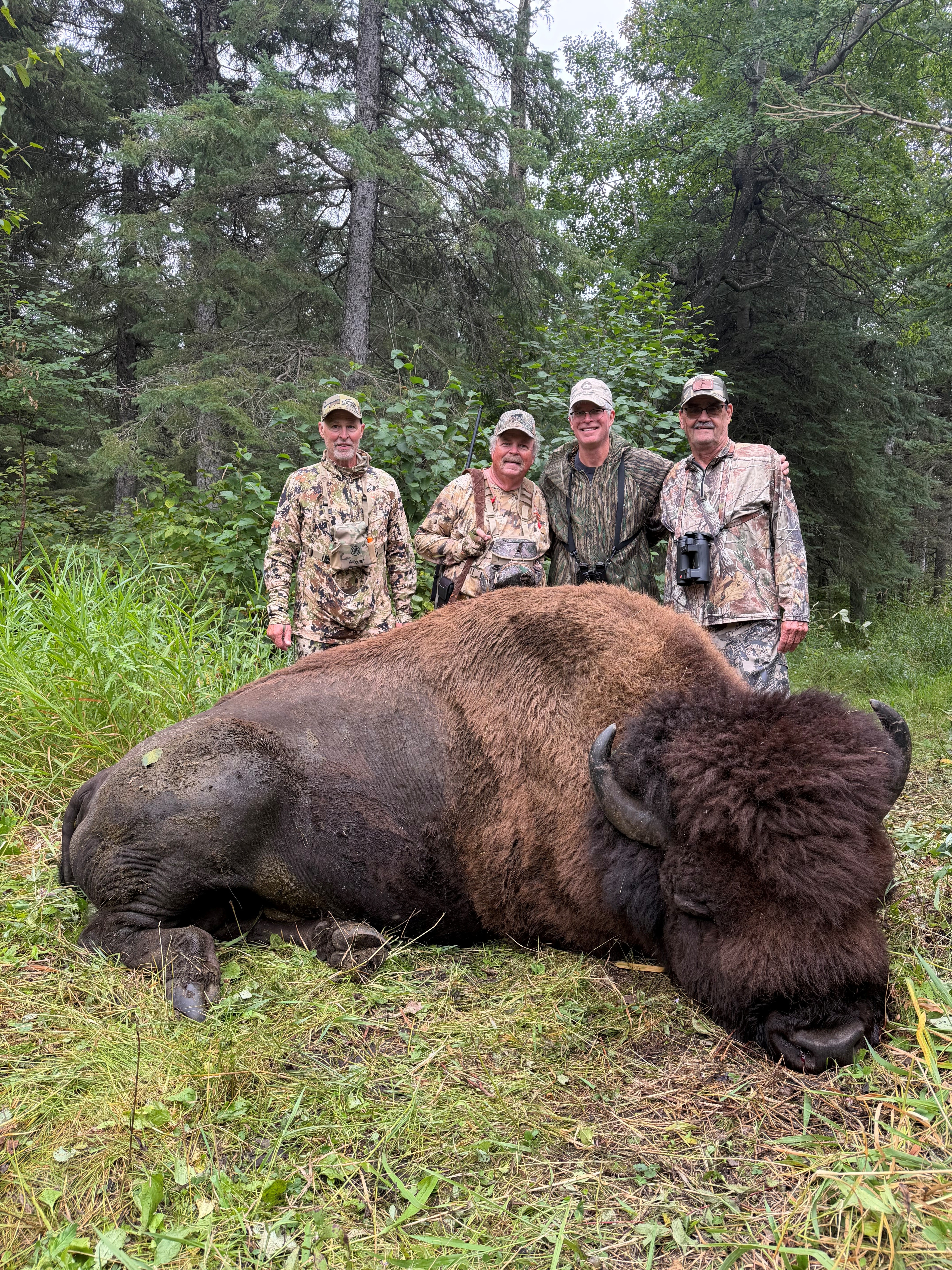 Jim Dorin, Monty Lewis, Danna Toole and Rankin Smith at Echo Lake Hunts in Saskatchewan