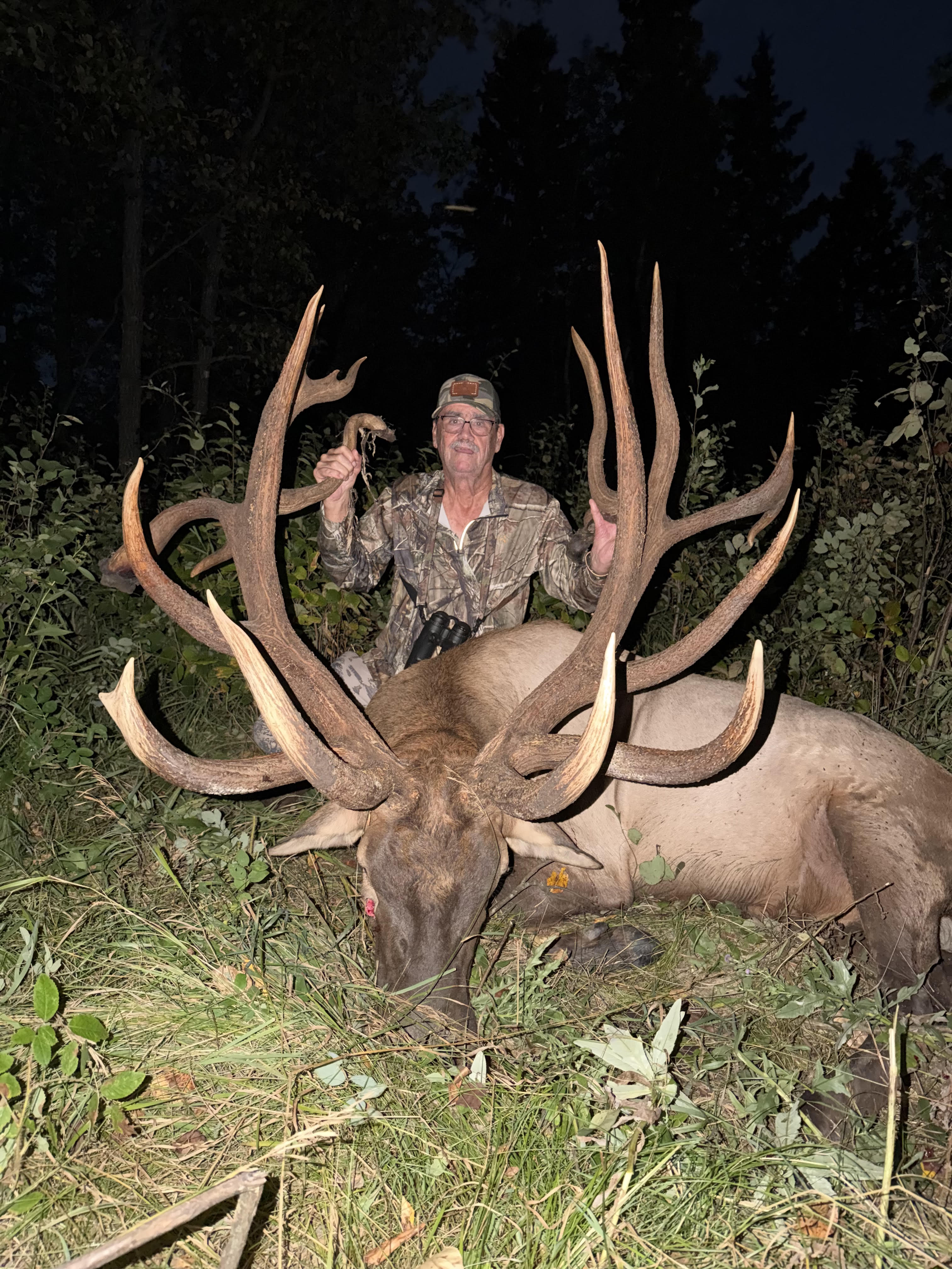 Rankin Smith from Georgia with a trophy bull elk at Echo Lake Hunts in Saskatchewan