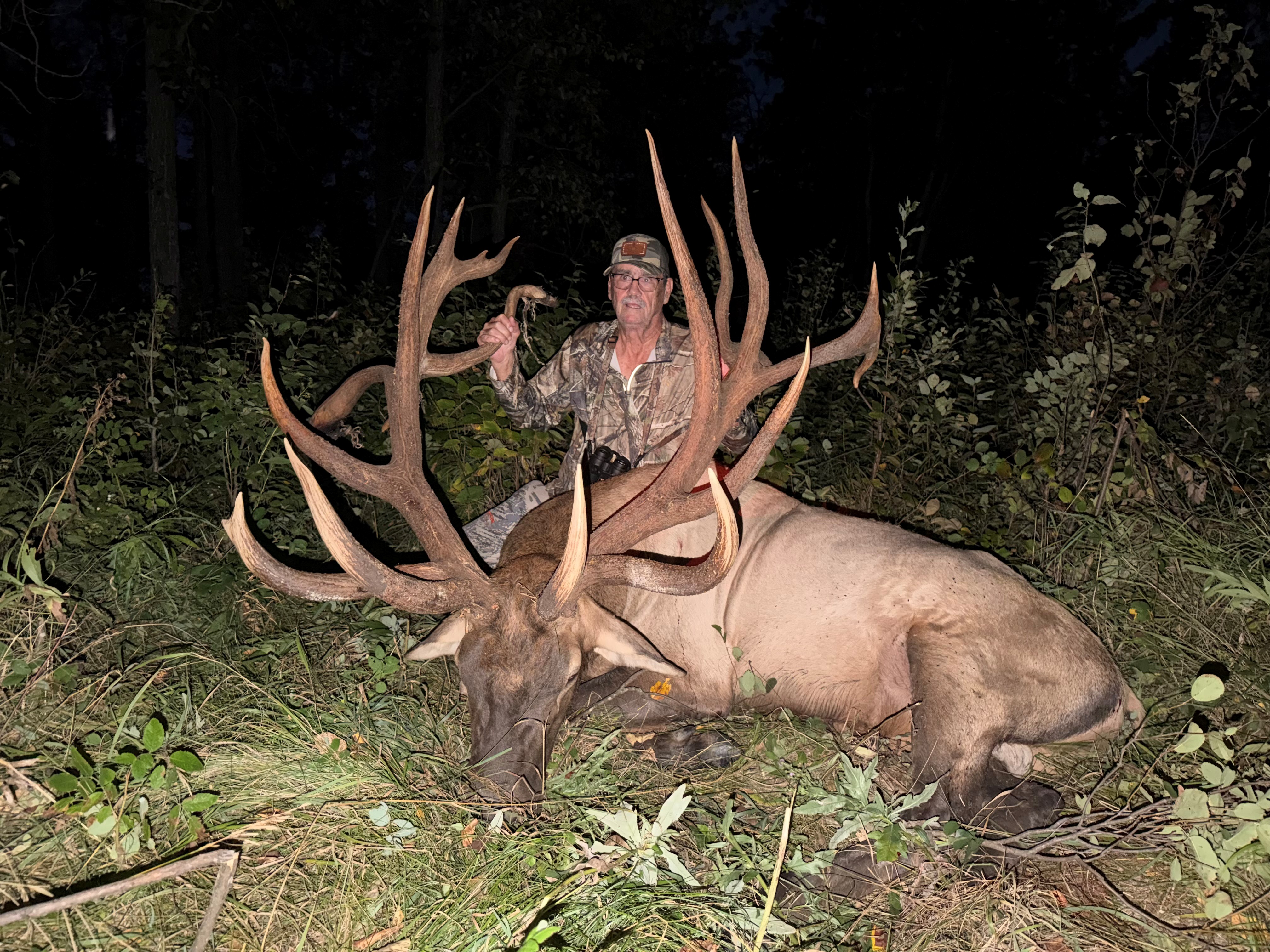 Rankin Smith from Georgia with a trophy elk at Echo Lake Hunts in Saskatchewan